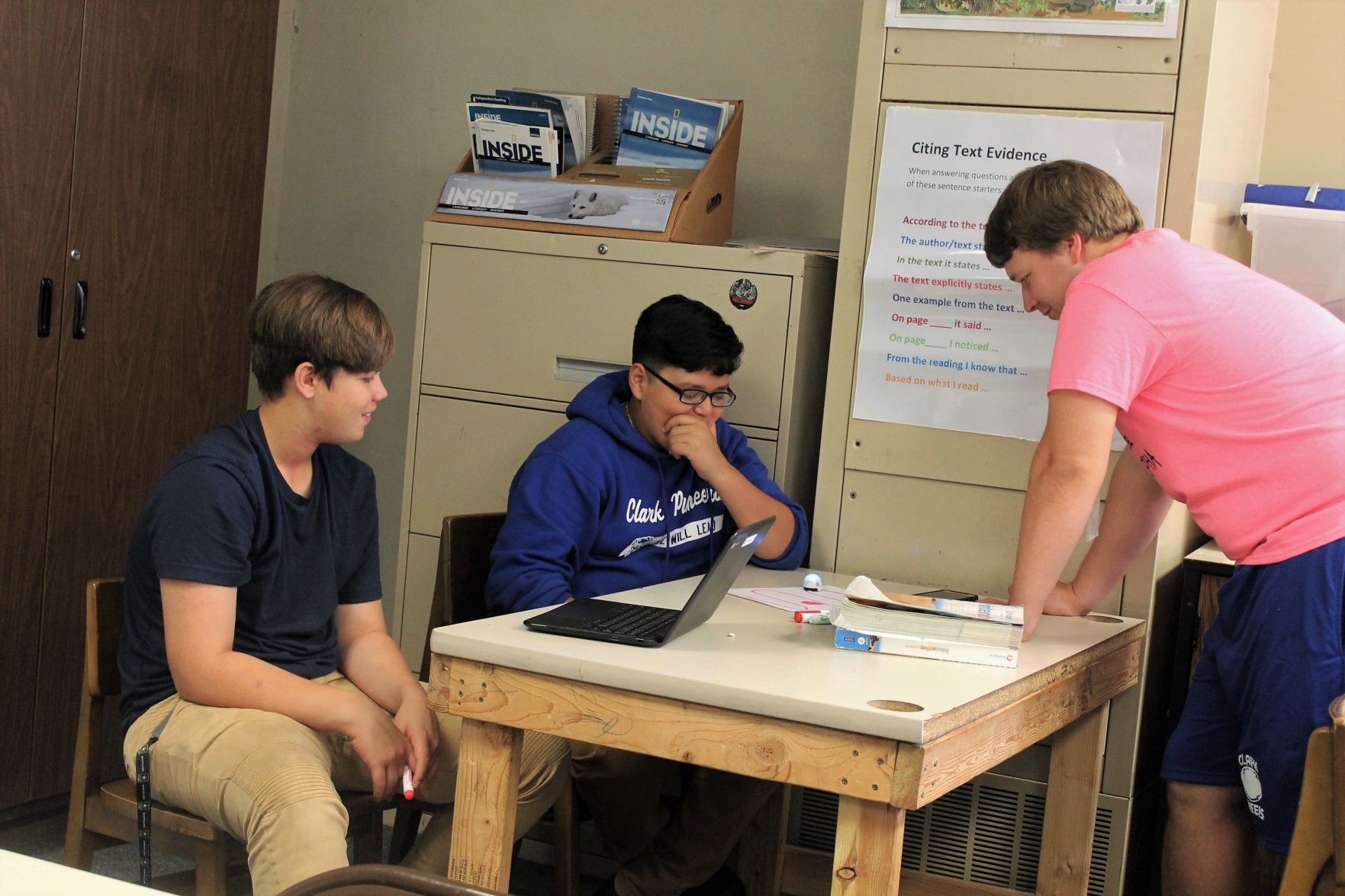 Clark Middle School teacher Nathan Miller built desks for students